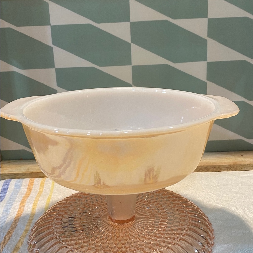 Vintage Fire King Casserole Dish Peach Lustre 1-2 QT no lid